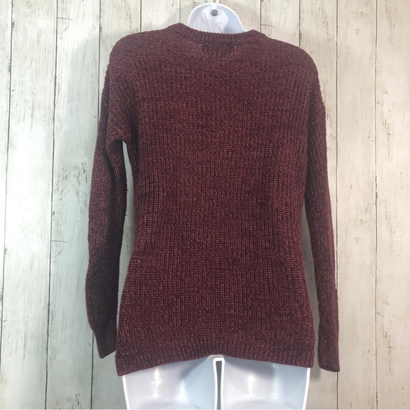 Pink Rose Crew Neck High/Low Sweater S - Picture 3 of 6
